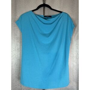 Weekend Max Mara Size Small Cowl Neck, Short sleeve Cotton Blend Women's Blouse